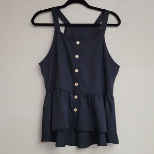 Boutique Sleeveless Button Front Blouse